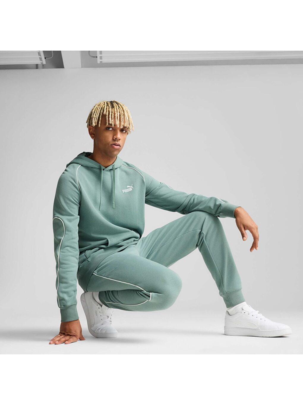 Yeşil Sport Erkek Kapüşonlu Sweatshirt-3