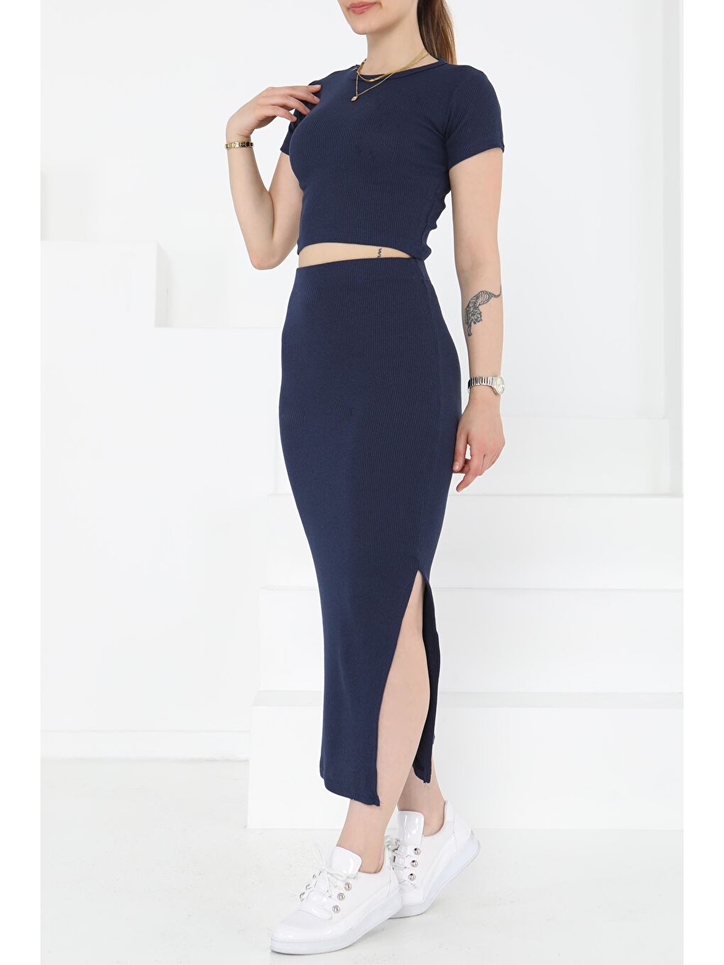 Kısa Kollu İkili Takım Lacivert - 27231-1