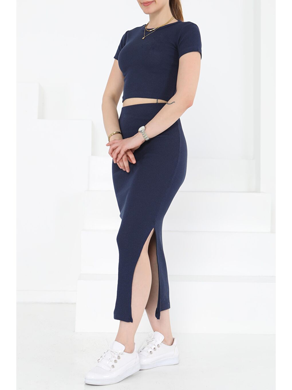 Kısa Kollu İkili Takım Lacivert - 27231-2