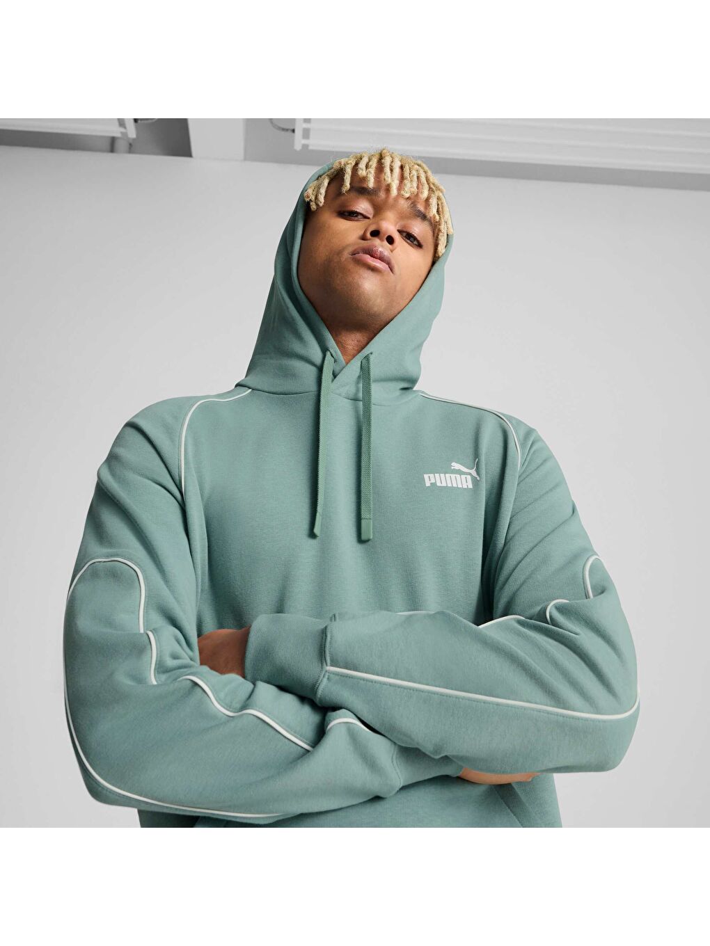 Yeşil Sport Erkek Kapüşonlu Sweatshirt-4