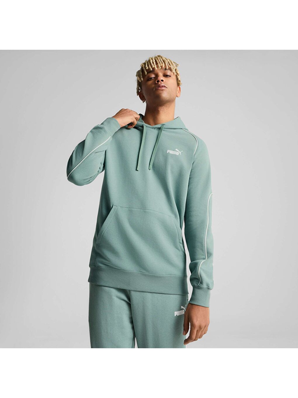 Yeşil Sport Erkek Kapüşonlu Sweatshirt-6