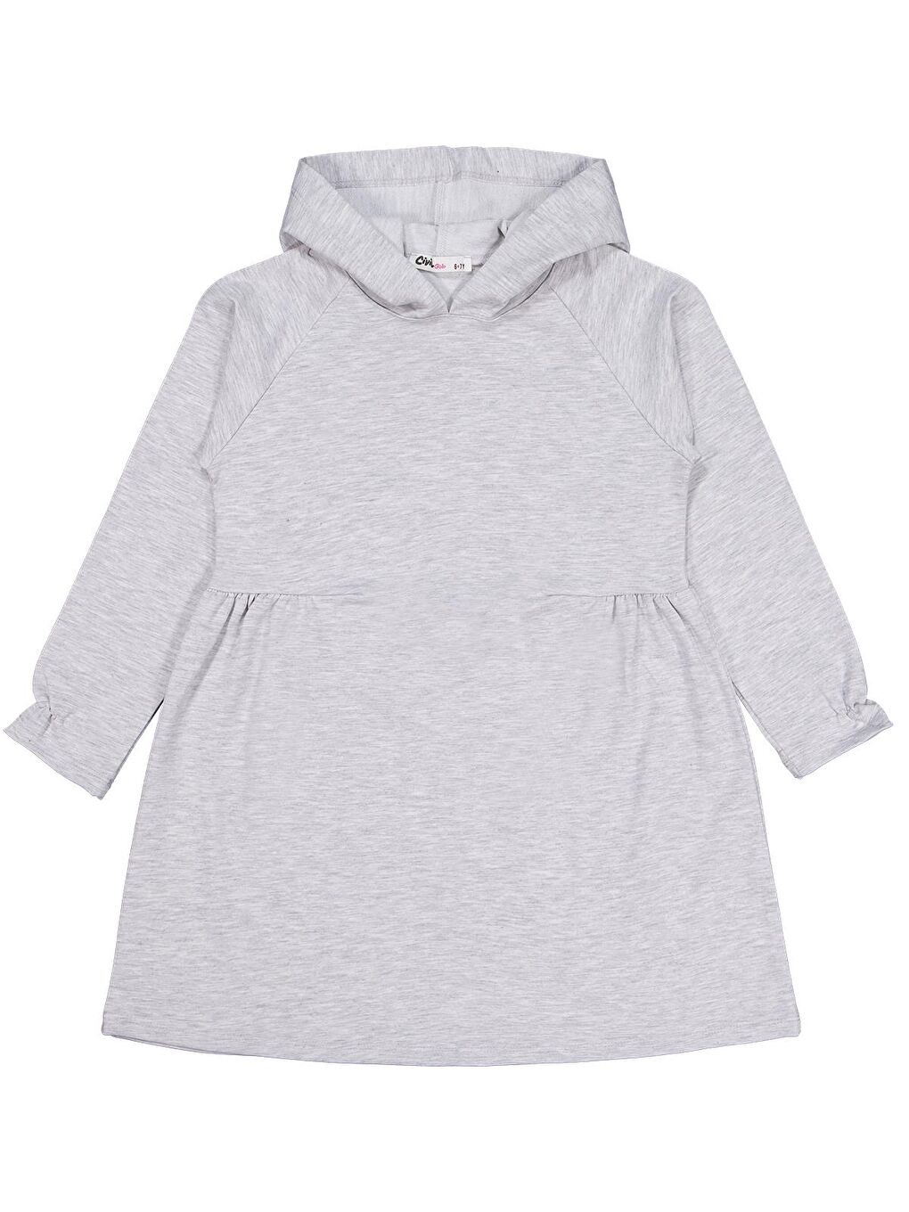 Girls Kapüşonlu 6-9 Yaş Elbise - Gri 9-10 Yaş
