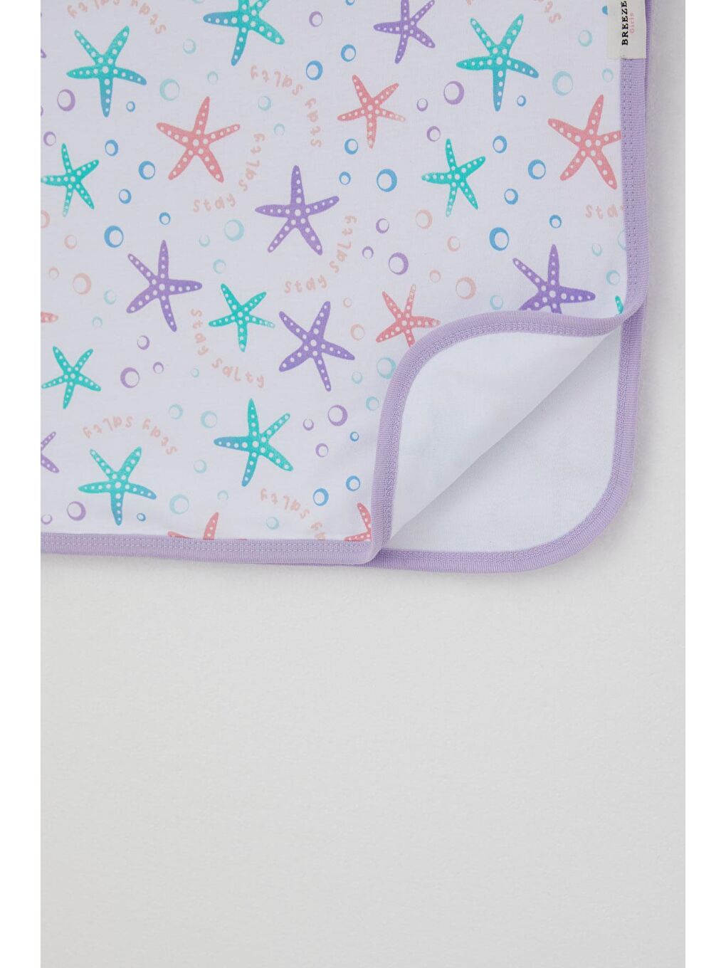 Yenidoğan Bebek Battaniyesi Renkli Deniz Yıldızı Desenli Beyaz (78 X 88 Cm)-2