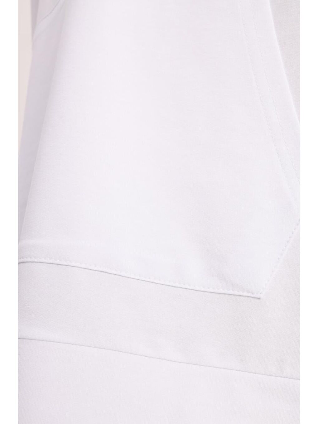 Beyaz Kapüşonlu Kanguru Cepli Sweatshirt-4