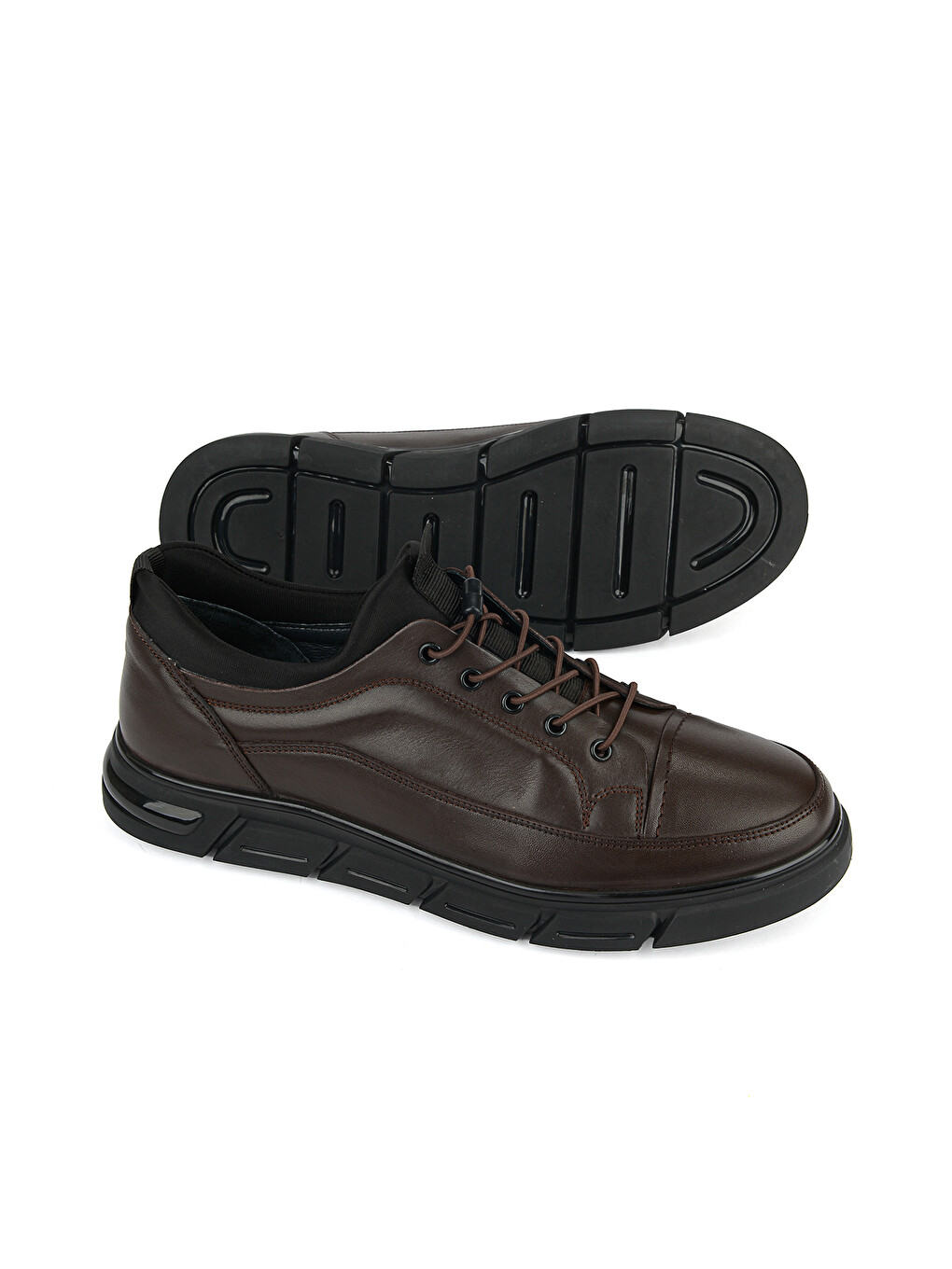 Kahverengi Erkek Hakiki Deri Sneaker 1631053z1822 Kahve-3