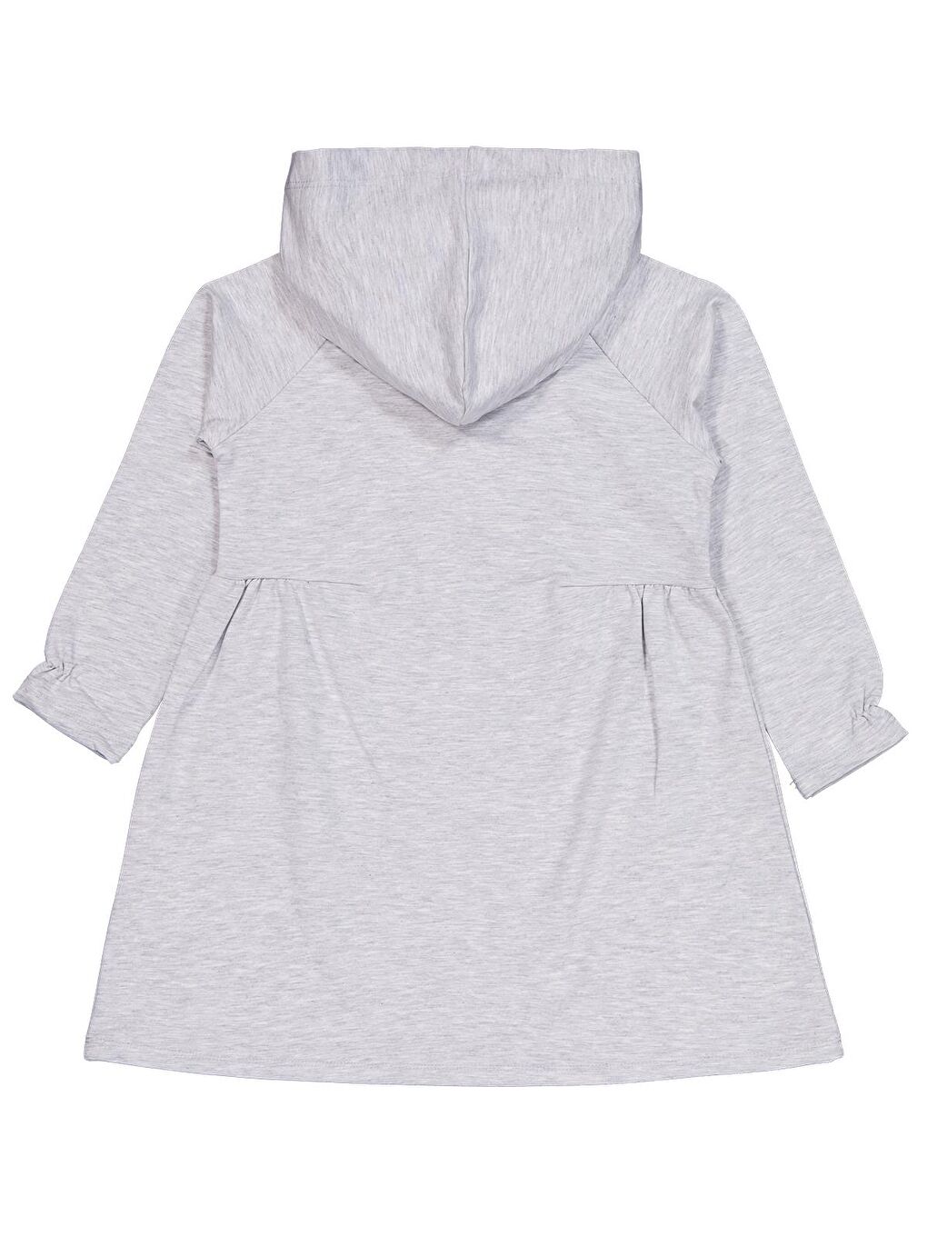 Girls Kapüşonlu 6-9 Yaş Elbise - Gri 9-10 Yaş-1