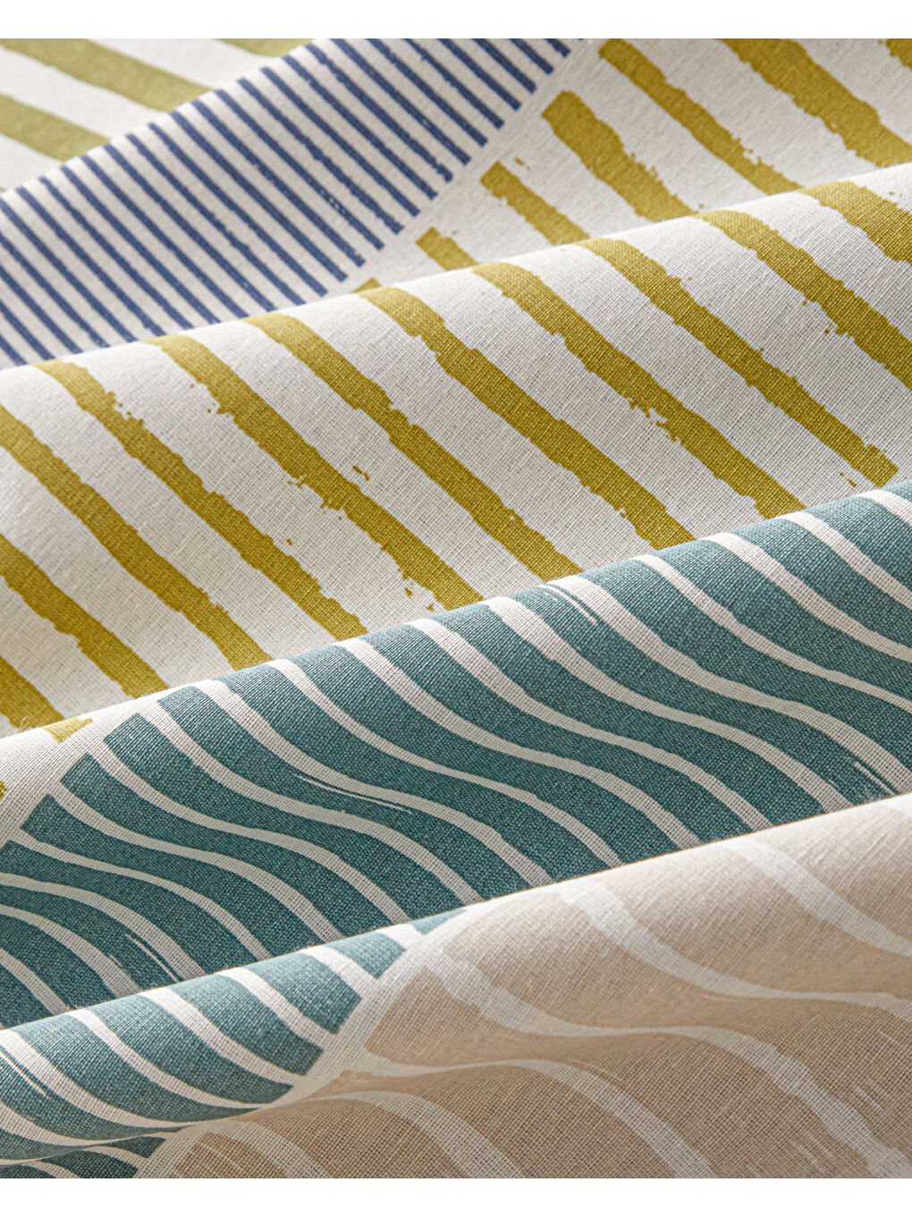 Border Line Kolay Ütülenir Tek Kişilik Nevresim Takımı 160x220 cm Yeşil-Bej-4