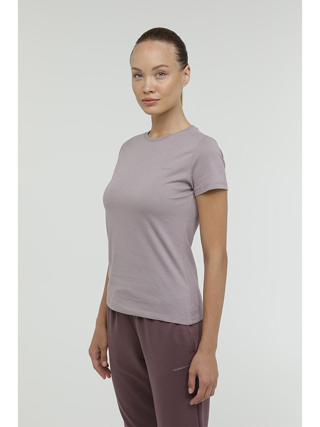 Mor W-CT122 BASIC C NECK T-SH PASTEL MOR Kadın Kısa Kol T-Shirt