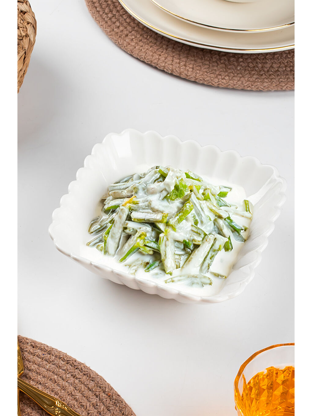 Beyaz Porselen Kase Kare 16 Cm-1