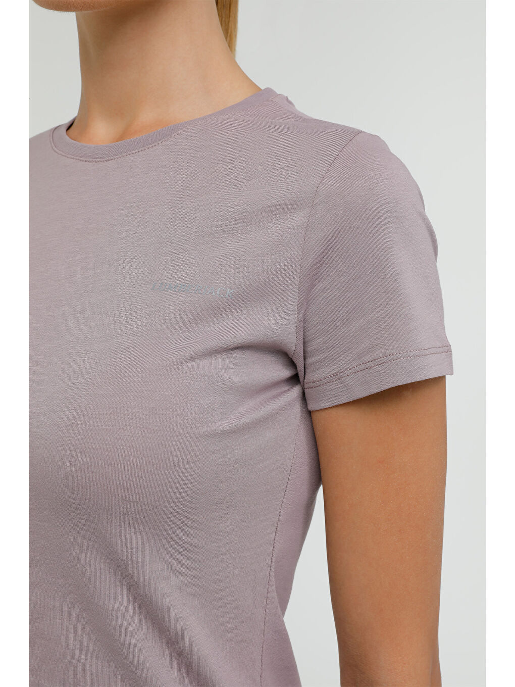 Mor W-CT122 BASIC C NECK T-SH PASTEL MOR Kadın Kısa Kol T-Shirt-3