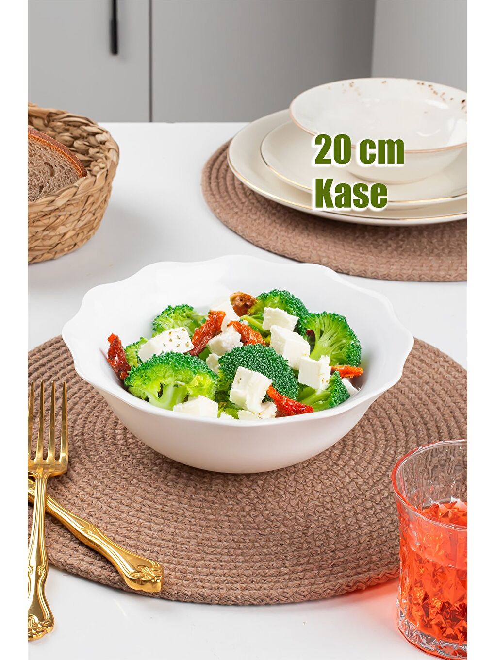 Beyaz Porselen Kase 20 cm