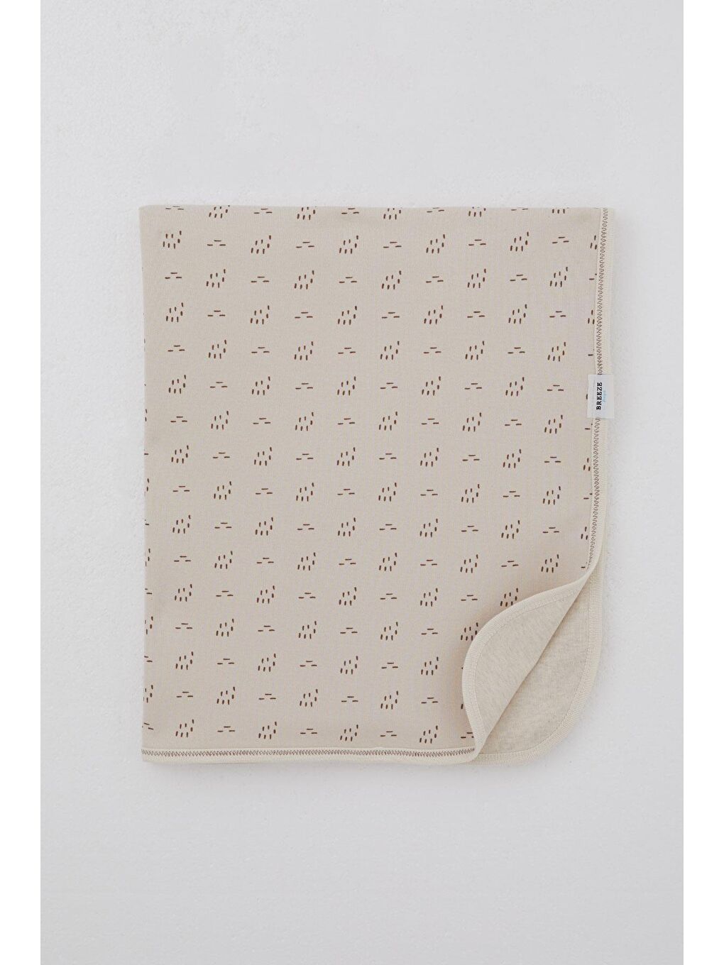 Yenidoğan Bebek Battaniyesi Desenli Bej (76 X 88 Cm)-1