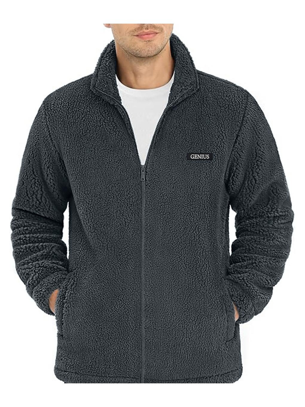 Gri Oversize Pelüş Sweatshirt Erkek Polar Sweatshirt Erkek Sweatshirt OVERSIZE-PELUSS-1