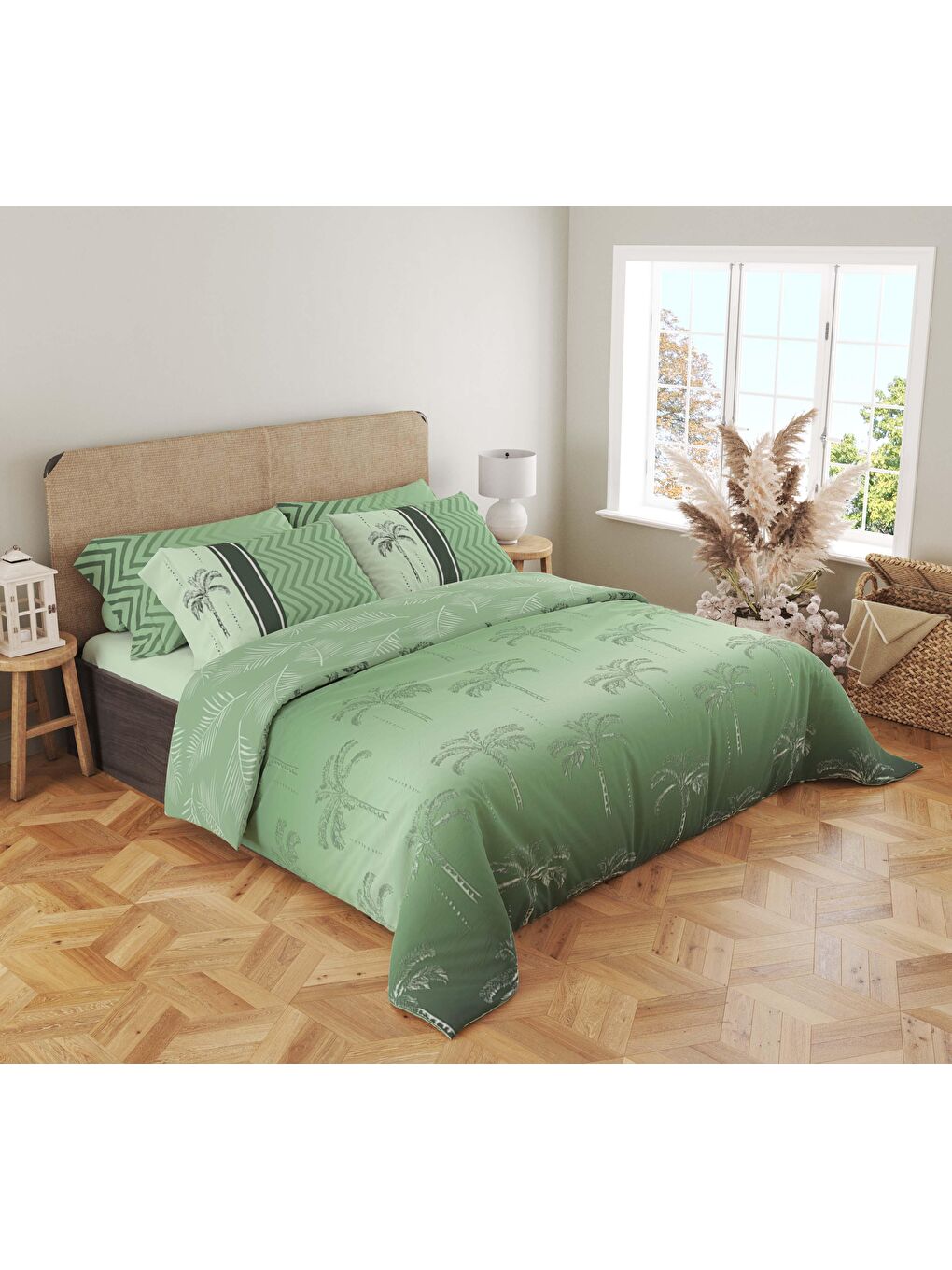 Karışık Baskılı,Desenli Çift Kişilik Nevresim Takımı (ÇARŞAFSIZ) 200x220 cm-1