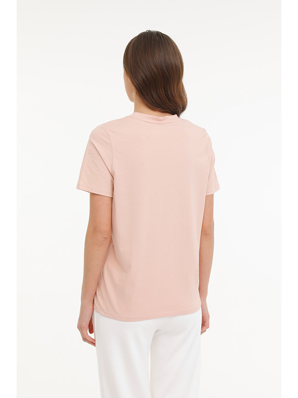 WB V NECK 11SN227 4FX Pembe Kadın Kısa Kol T-Shirt-1