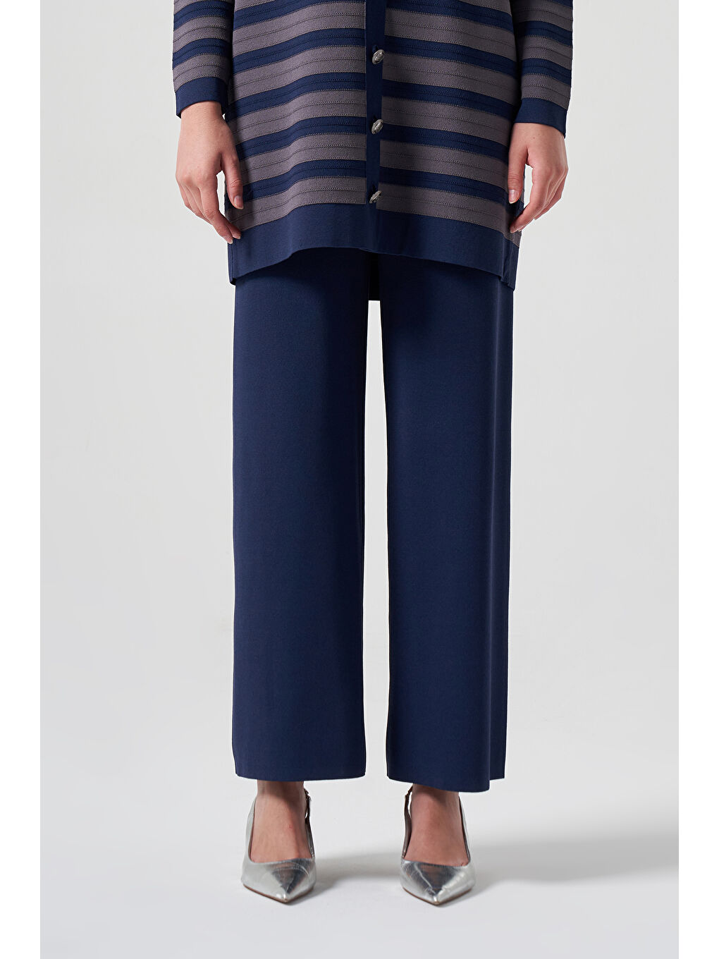 Merserize Bol Paça Pantolon 002 Lacivert