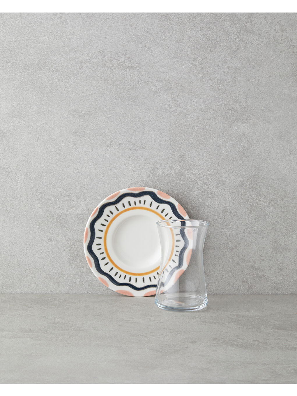 Alvina Porselen 12 Parça 6 Kişilik Çay Seti 165 ml Mavi - Pembe-1