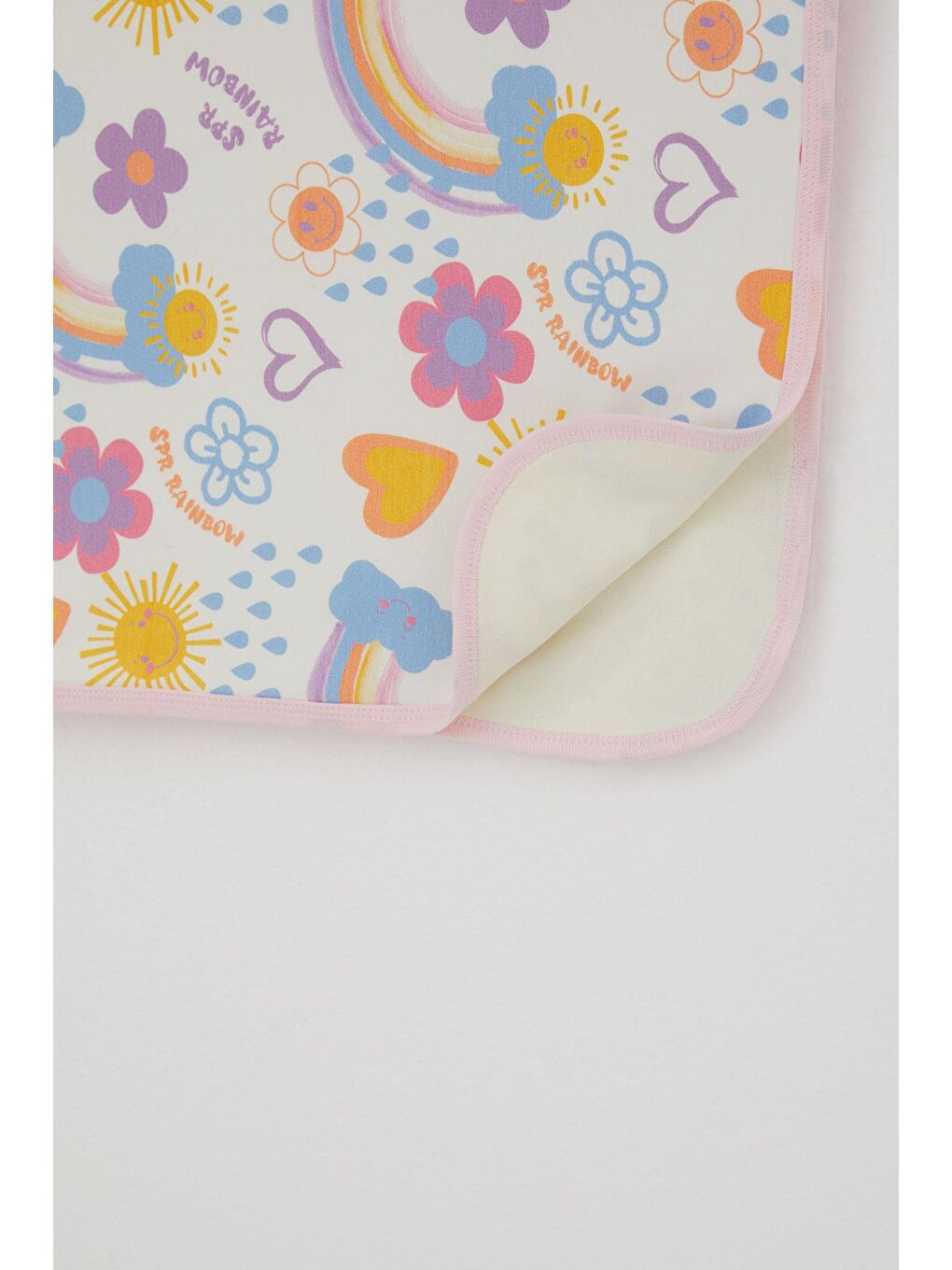 Yenidoğan Bebek Battaniyesi Çiçek Desenli & Güneşli Ekru (79 X 88 Cm)-2