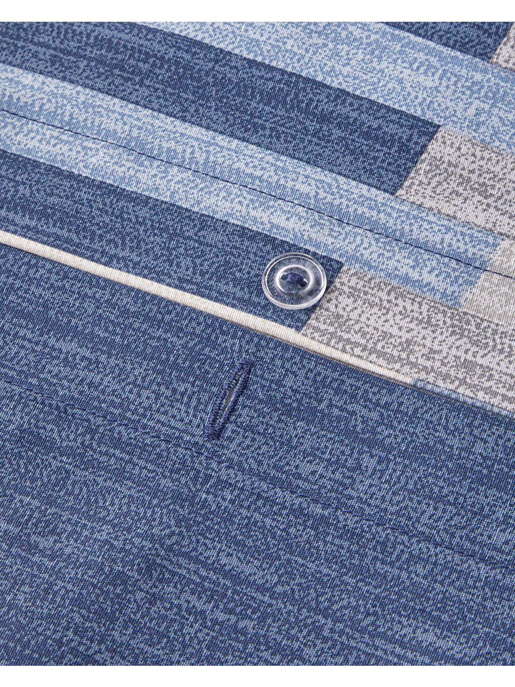 Siyah Blockform Kolay Ütülenir Tek Kişilik Nevresim Takımı 160x220 cm Koyu Mavi-Bej-5