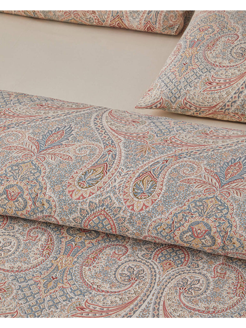 Boho Chic Pamuk Tek Kişilik Nevresim Takımı 160x220 cm Bej-2