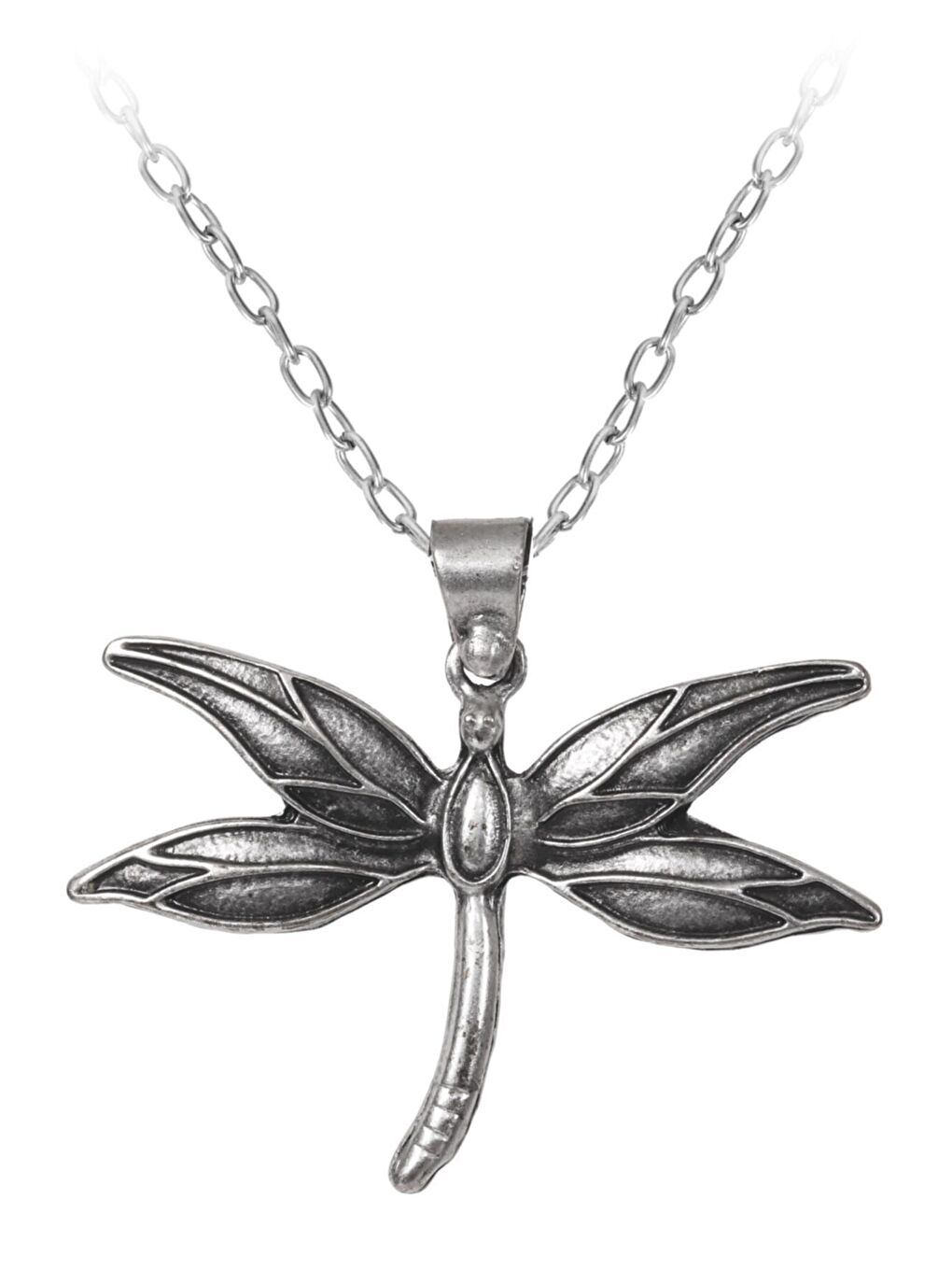 Gri Kadın Antik Gümüş Kaplama Yusufcuk Simge Uçlu Kolye-1