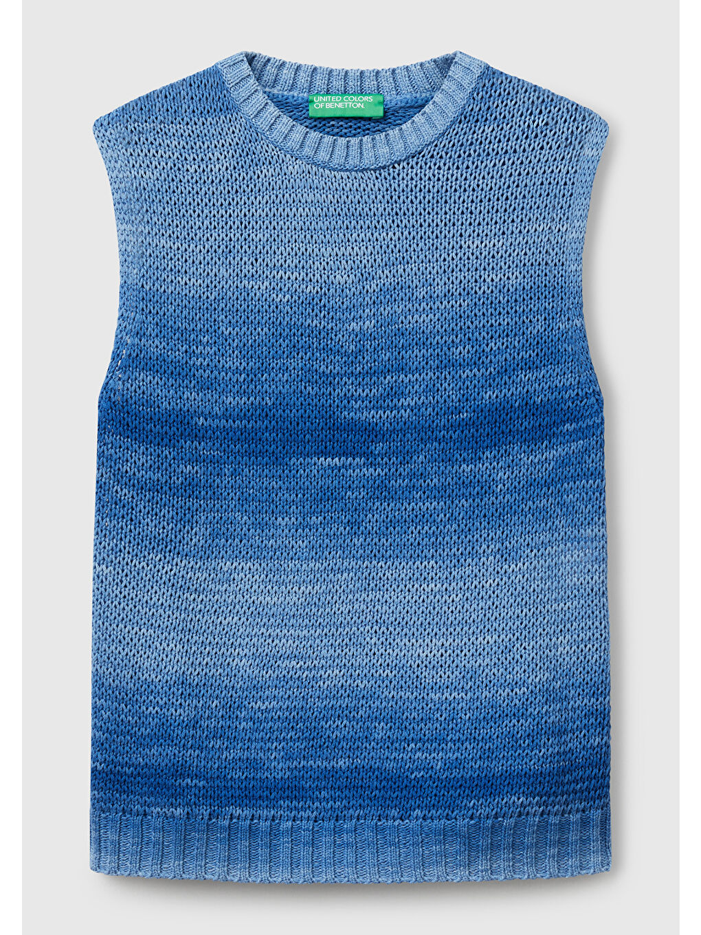 Kadın Mavi %100 Pamuk Gölge Efektli Ribanalı Relax Fit Süveter-1