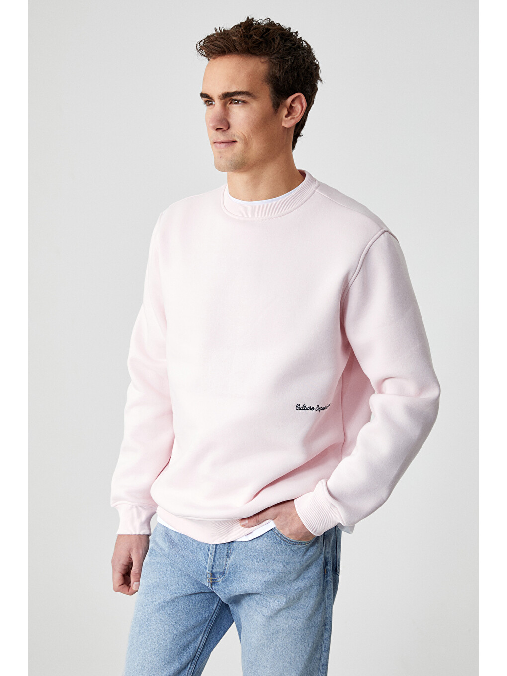 Dane Erkek Organik Kumaşlı Yumuşacık Pembe Sweatshirt