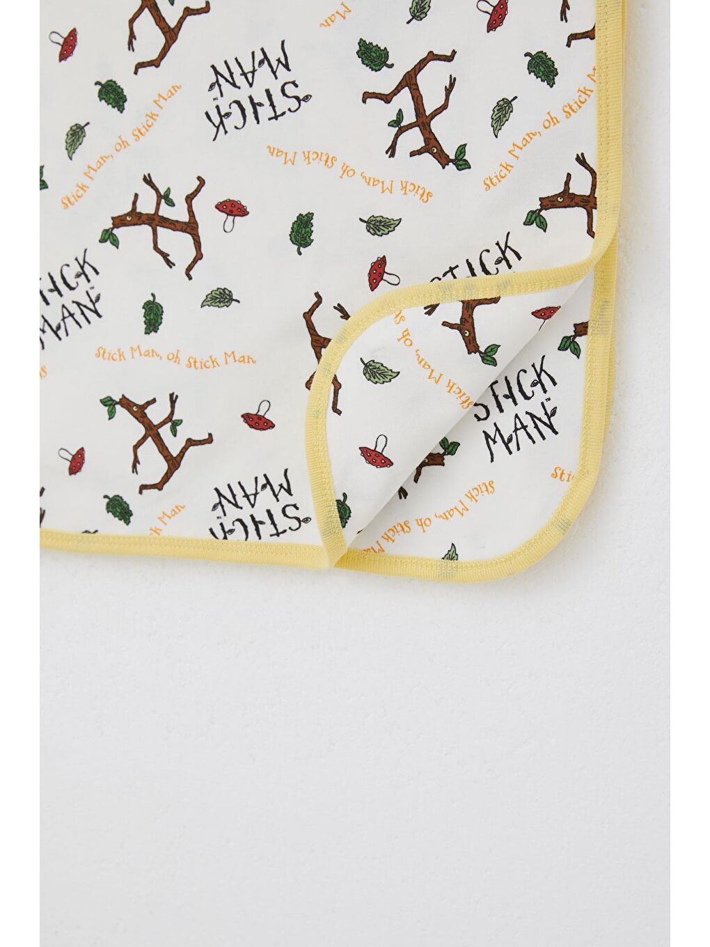 Yenidoğan Bebek Battaniyesi Ağaç Adam Desenli Beyaz (75 X 85 Cm)-2