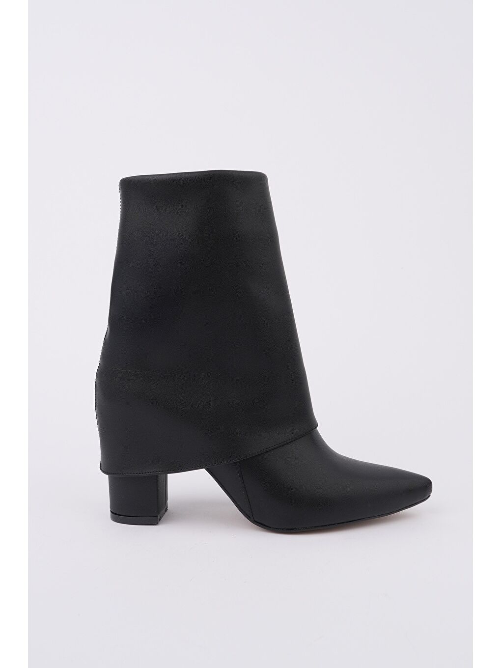 Siyah İMPERA Sivri Burun Kalın Topuklu Fermuarlı Kadın Bot