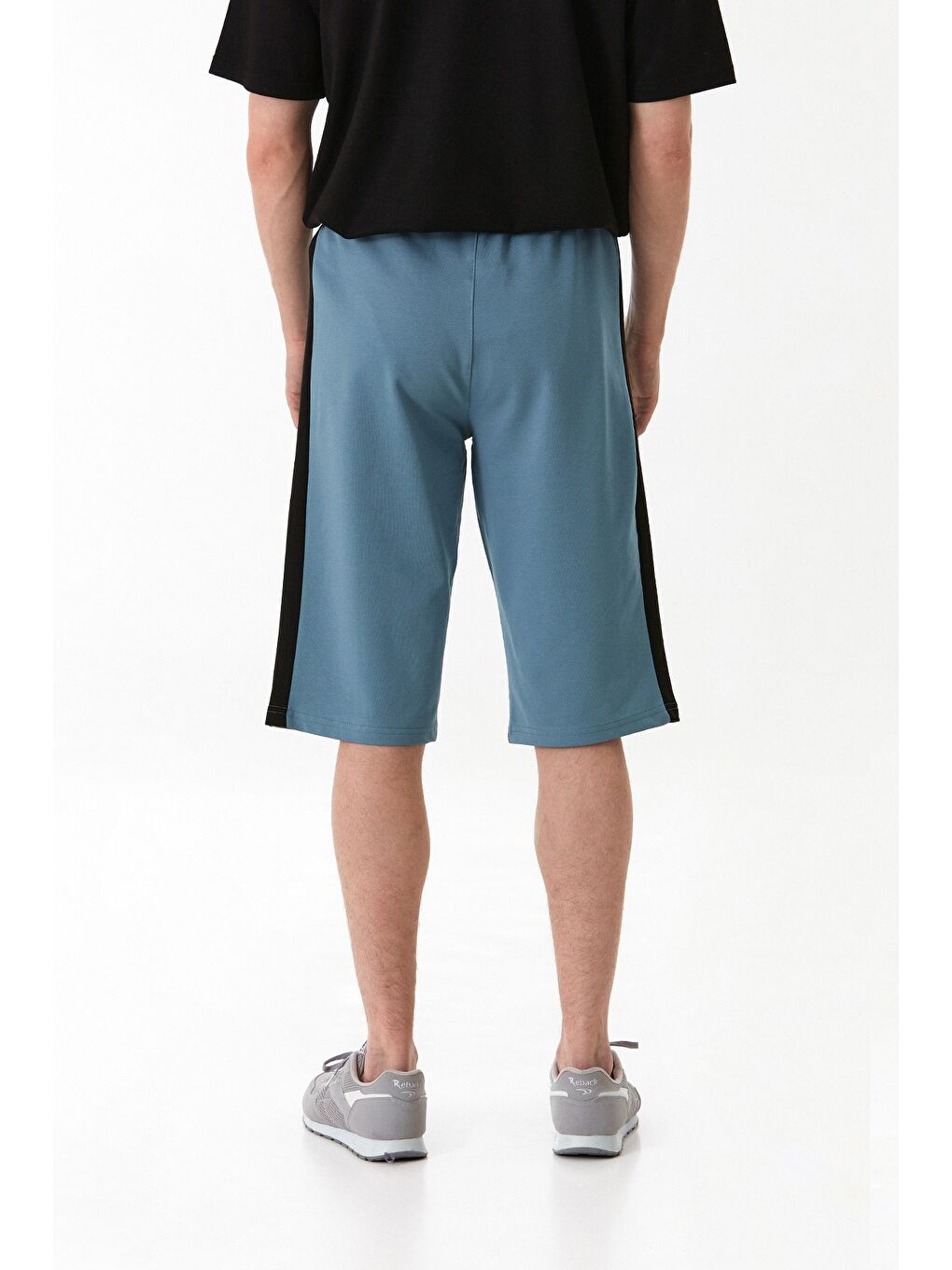 Mavi 98 Baskılı Cebi Fermuarlı Kapri-3