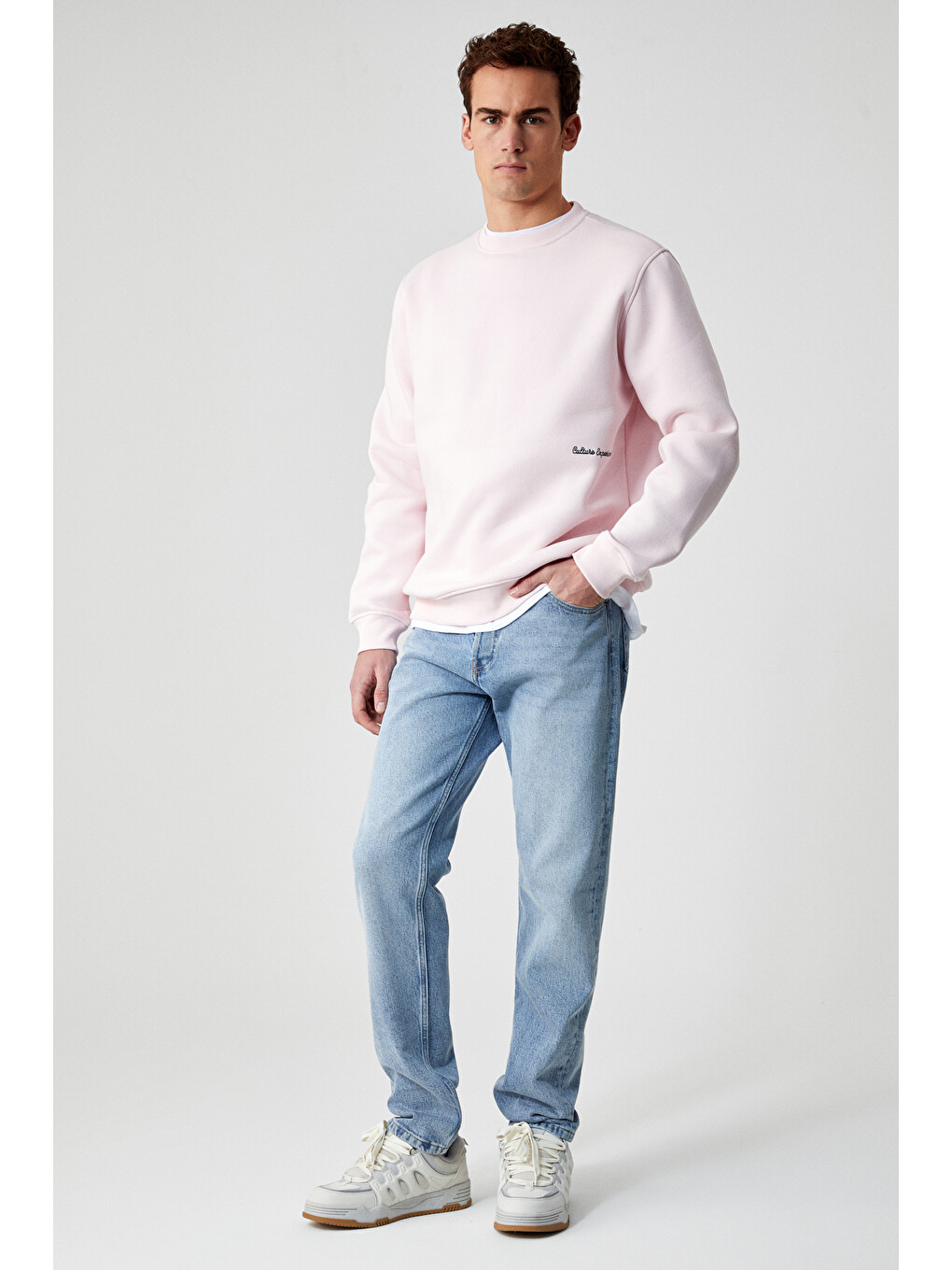 Dane Erkek Organik Kumaşlı Yumuşacık Pembe Sweatshirt-1