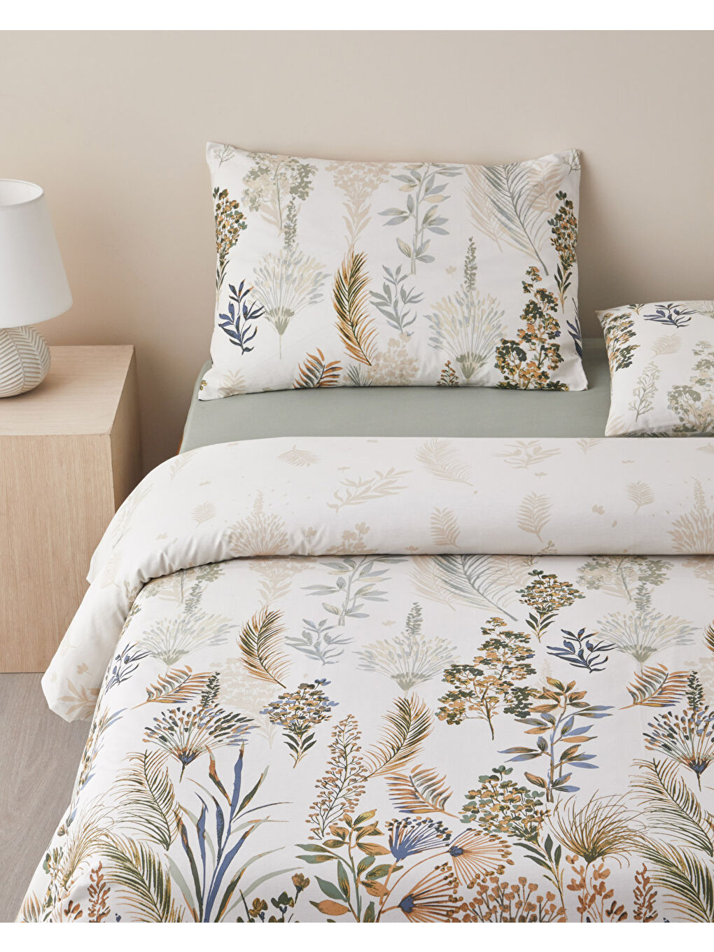 Verdant Dream Pamuk Tek Kişilik Nevresim Takımı 160x220 cm Yeşil-1