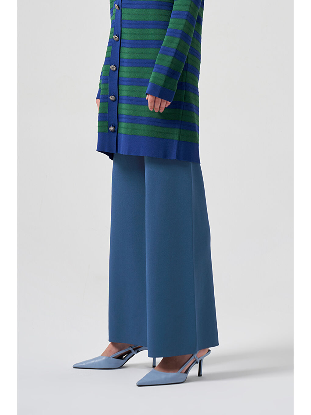 Merserize Bol Paça Pantolon 002 Mavi-1