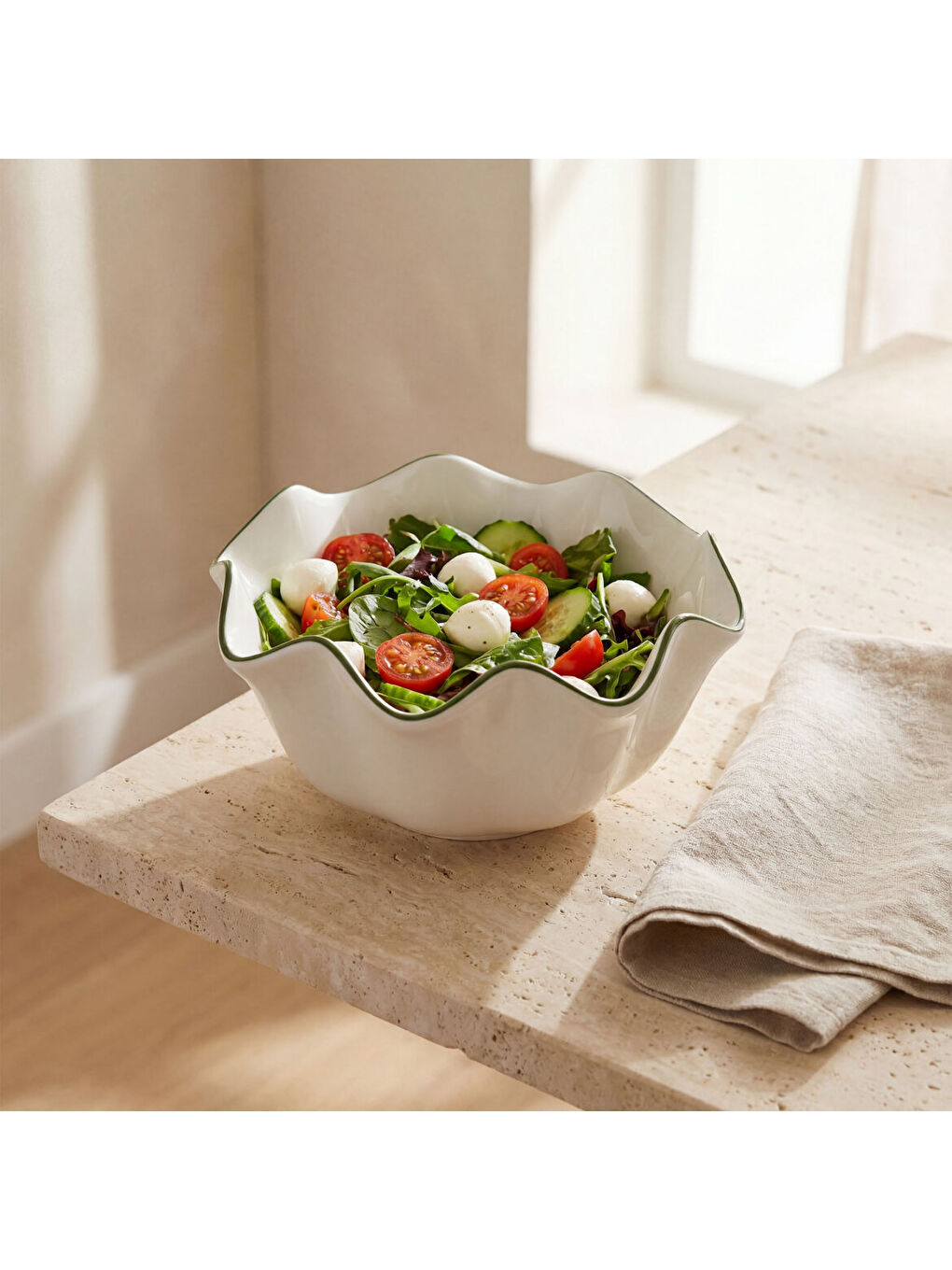 Ekru Rodos 23 Cm Salata Sunumluk Kase 30YS