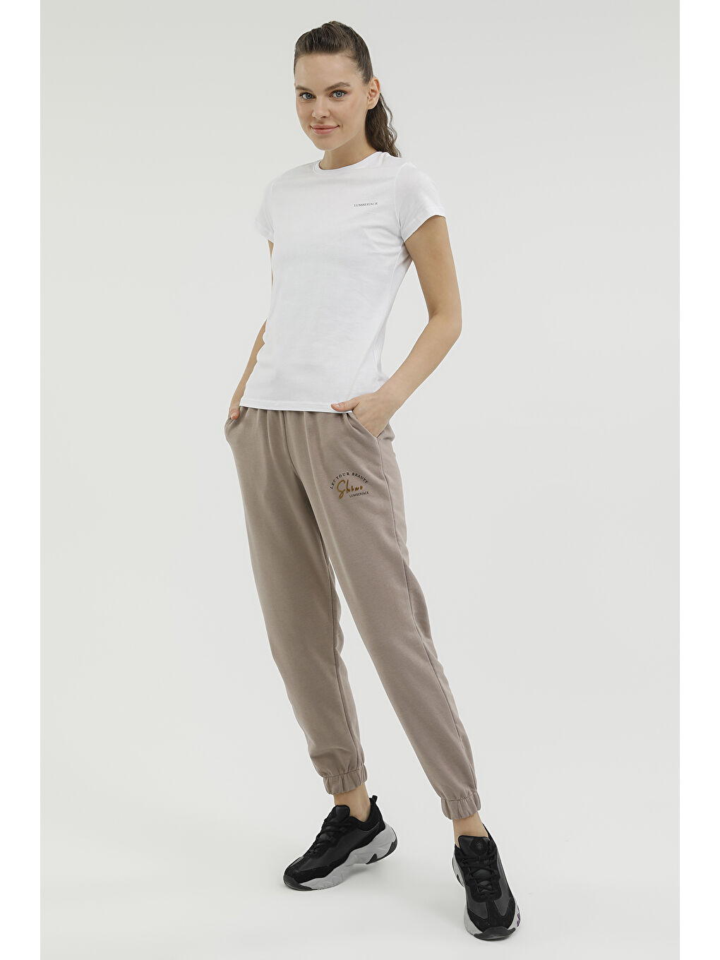 W-CT122 BASIC C NECK T-SH Beyaz Kadın Kısa Kol T-Shirt-2