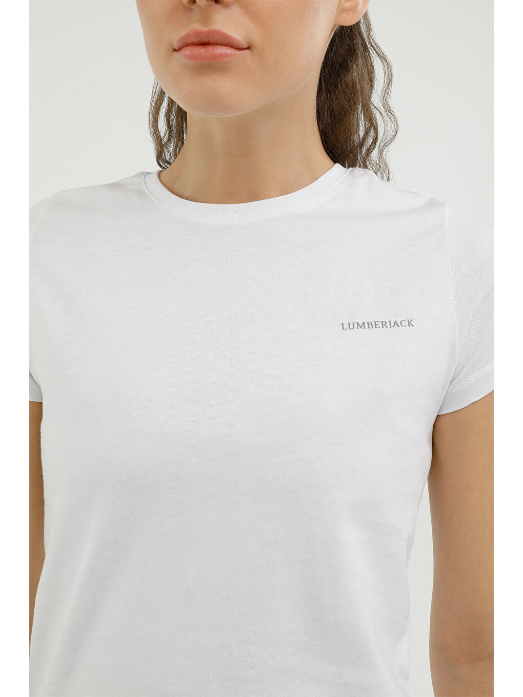 W-CT122 BASIC C NECK T-SH Beyaz Kadın Kısa Kol T-Shirt-3