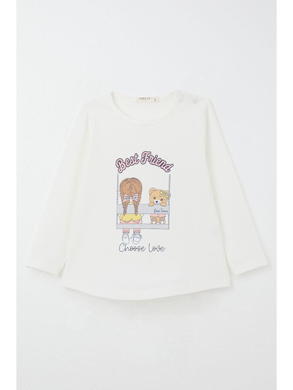 Kız Bebek Taytlı Takım Arkadaş Temalı Taytı Fiyonklu Ekru (9 Ay-3 Yaş)-1