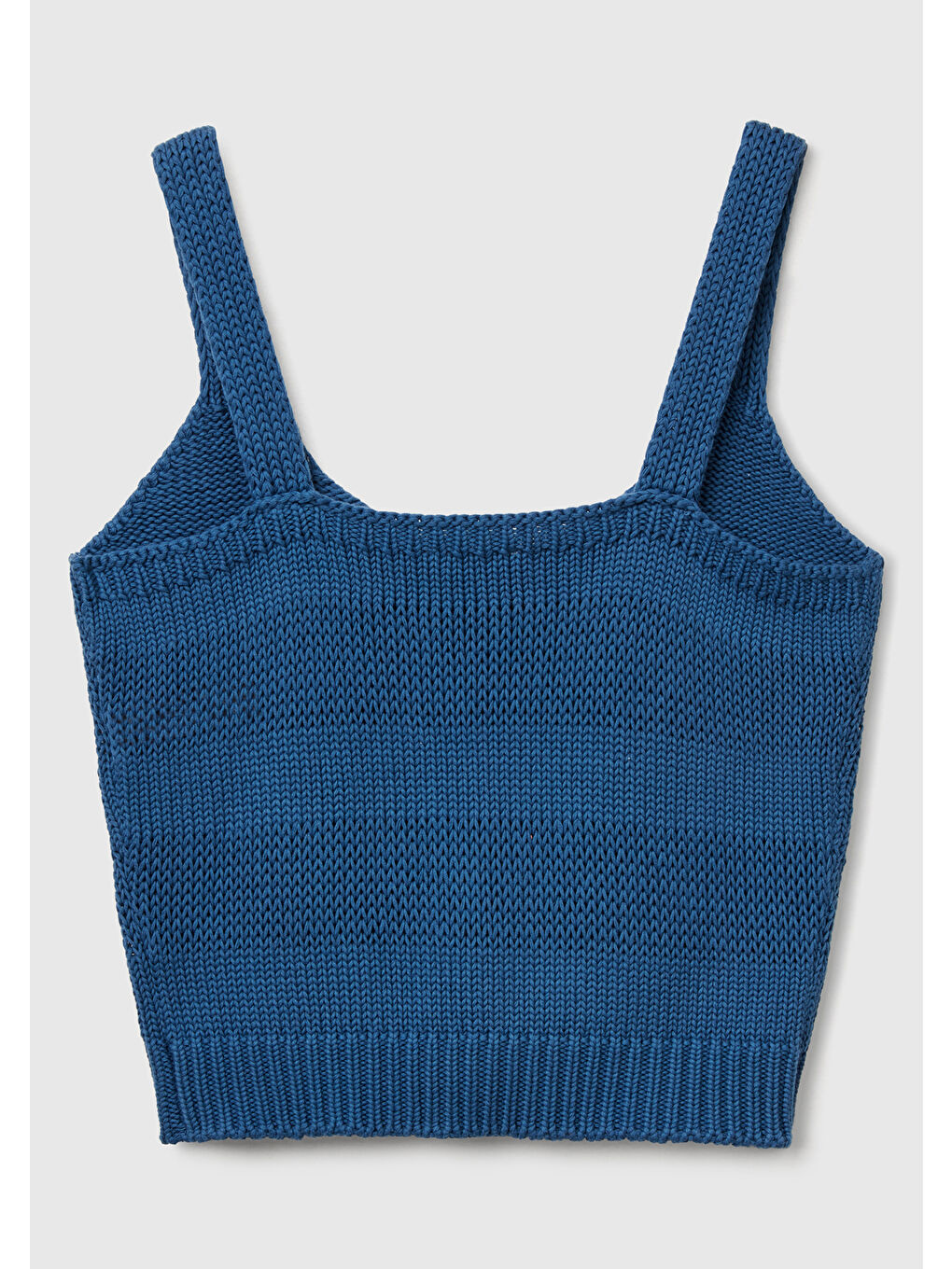 Mavi Kadın Denim %100 Pamuk Şerit Efektli Örme Relax Fit V Yaka Triko Atlet-3