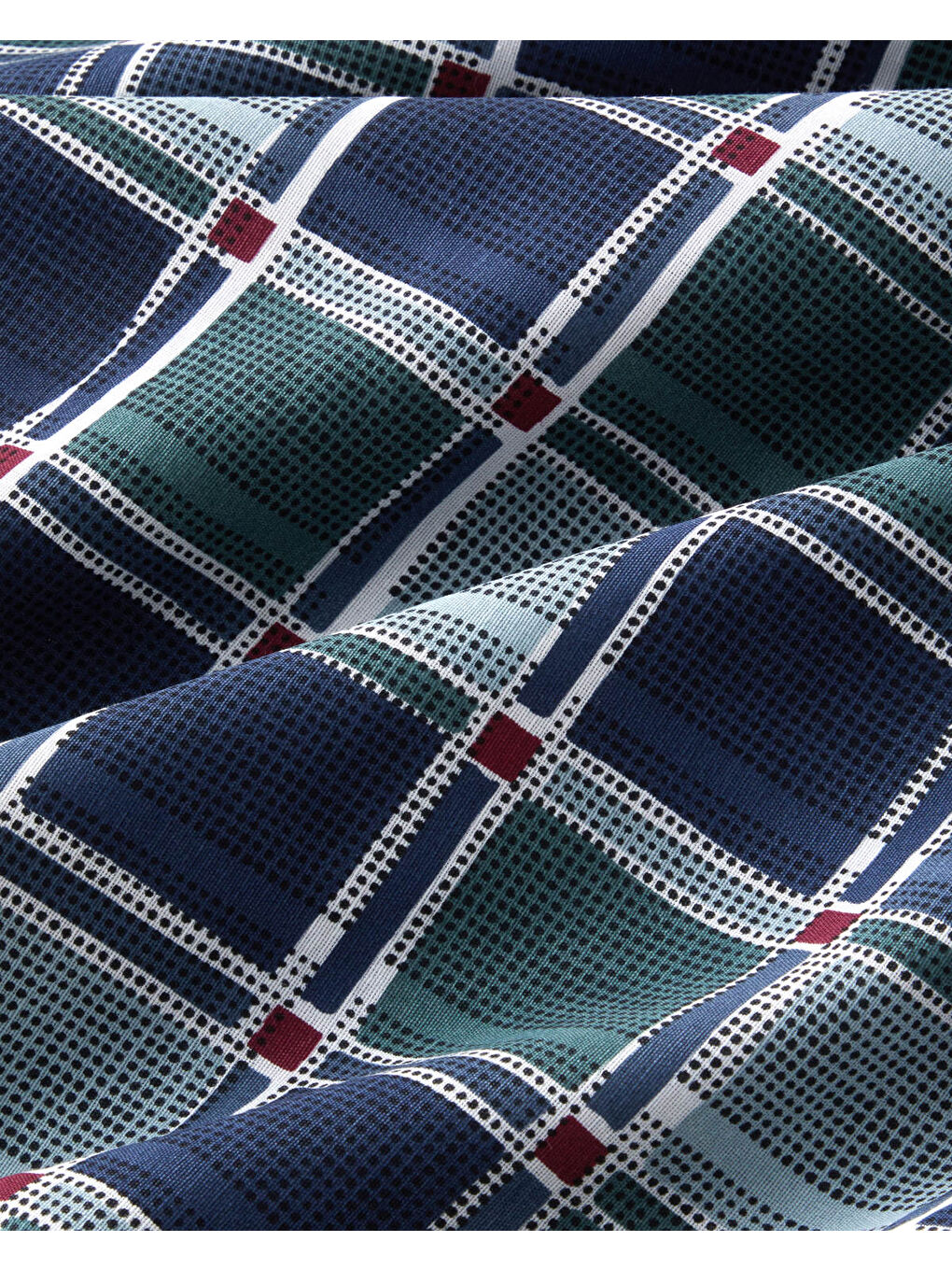 Dotty Gingham Kolay Ütülenir Tek Kişilik Nevresim Takımı 160x220 cm Koyu Mavi-Yeşil-4