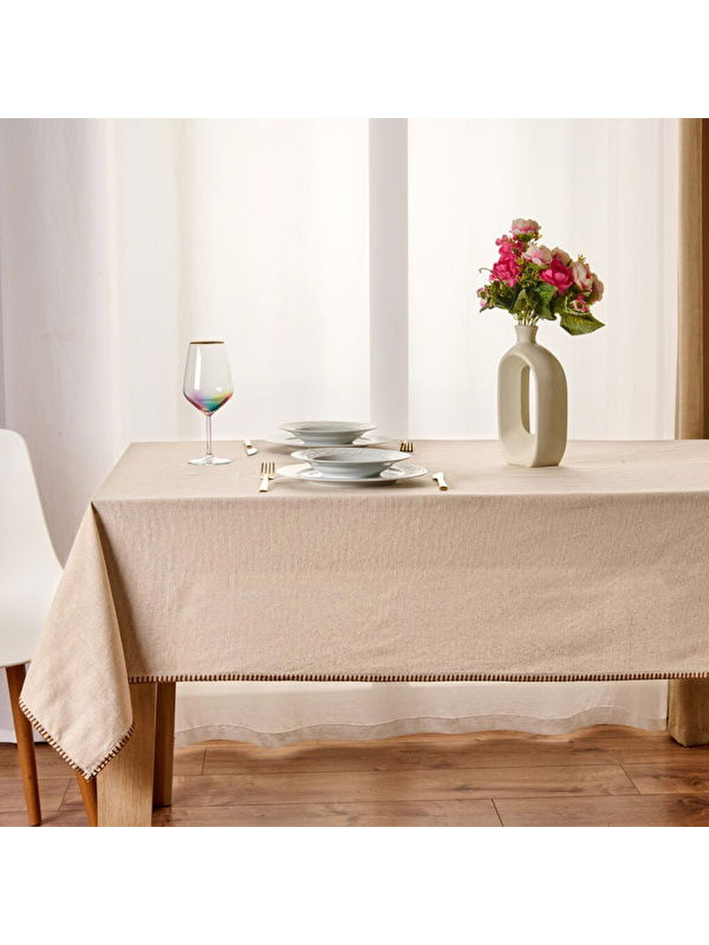 Soft Nuvia Masa Örtüsü - Bej - 140x200 cm-2