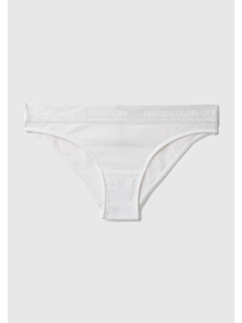 Kadın Beyaz Pamuk Karışımlı Logo Bantlı Hipster Kesim Külot