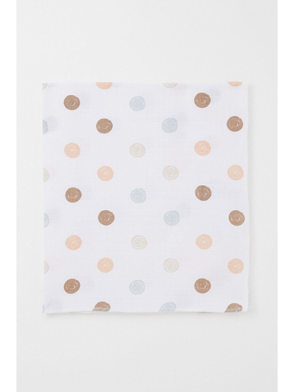 Yenidoğan Bebek Müslin Battaniye Renkli Puan Desenli Ekru (77 X 93 Cm)-1