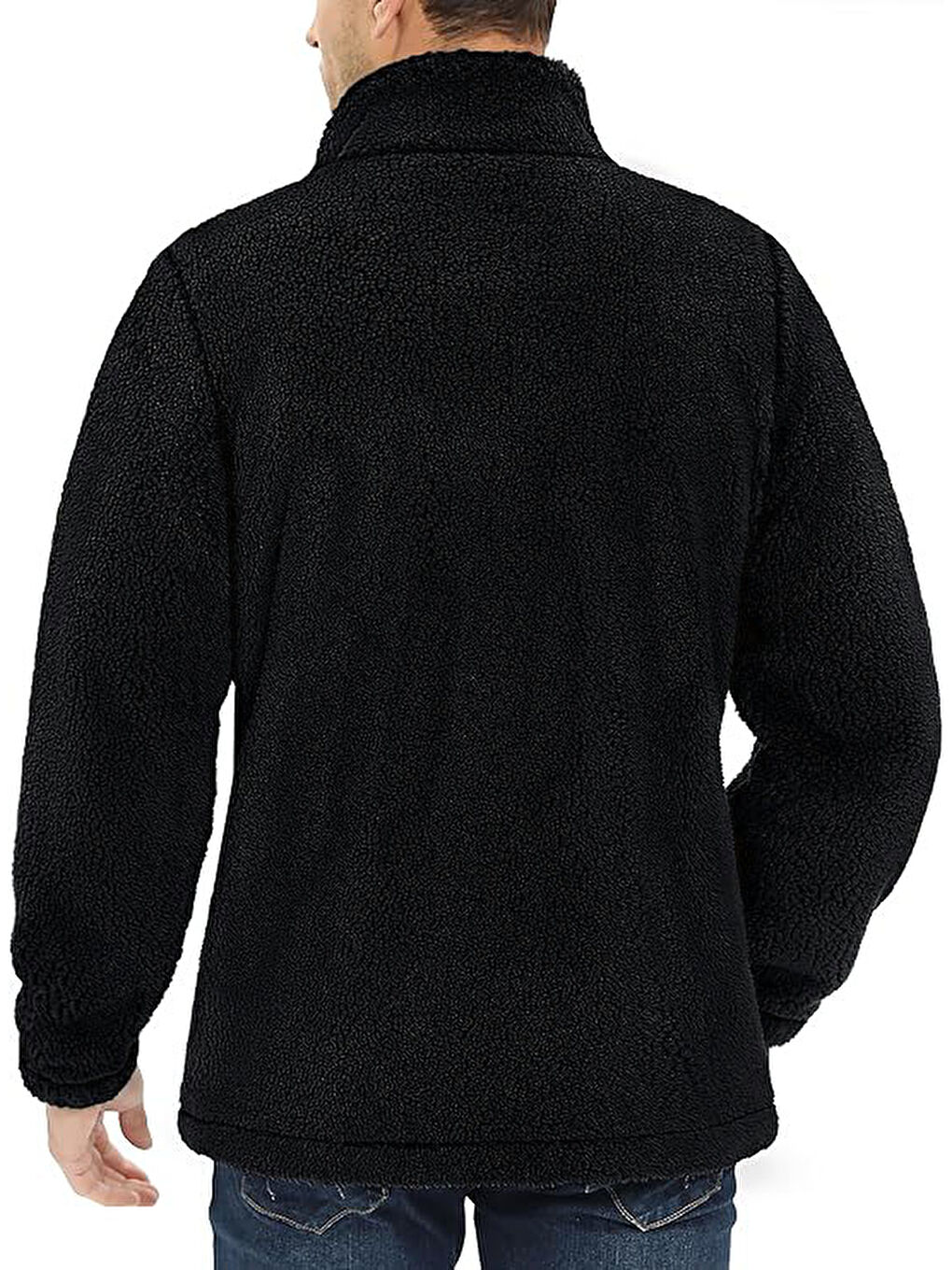 Siyah Oversize Pelüş Sweatshirt Erkek Polar Sweatshirt Erkek Sweatshirt OVERSIZE-PELUSS-1