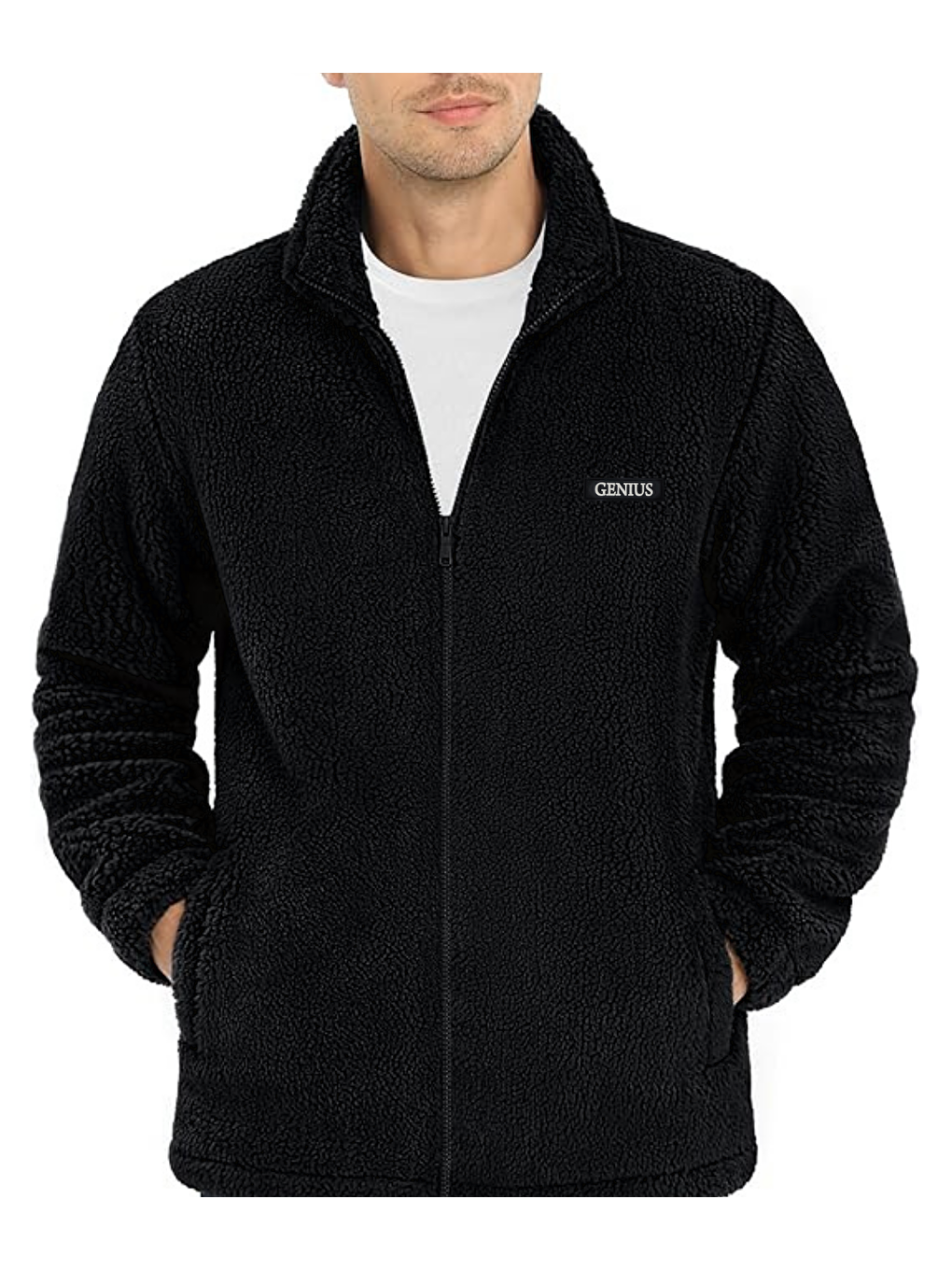 Siyah Oversize Pelüş Sweatshirt Erkek Polar Sweatshirt Erkek Sweatshirt OVERSIZE-PELUSS-2