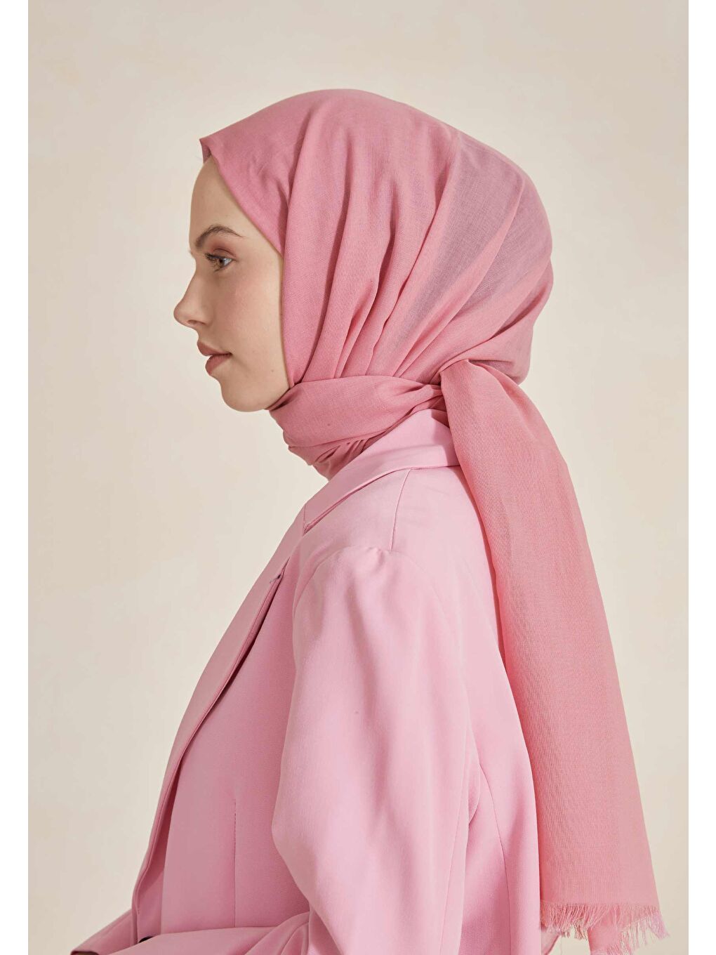 İnce Pamuk Vual Şal Mercan-3