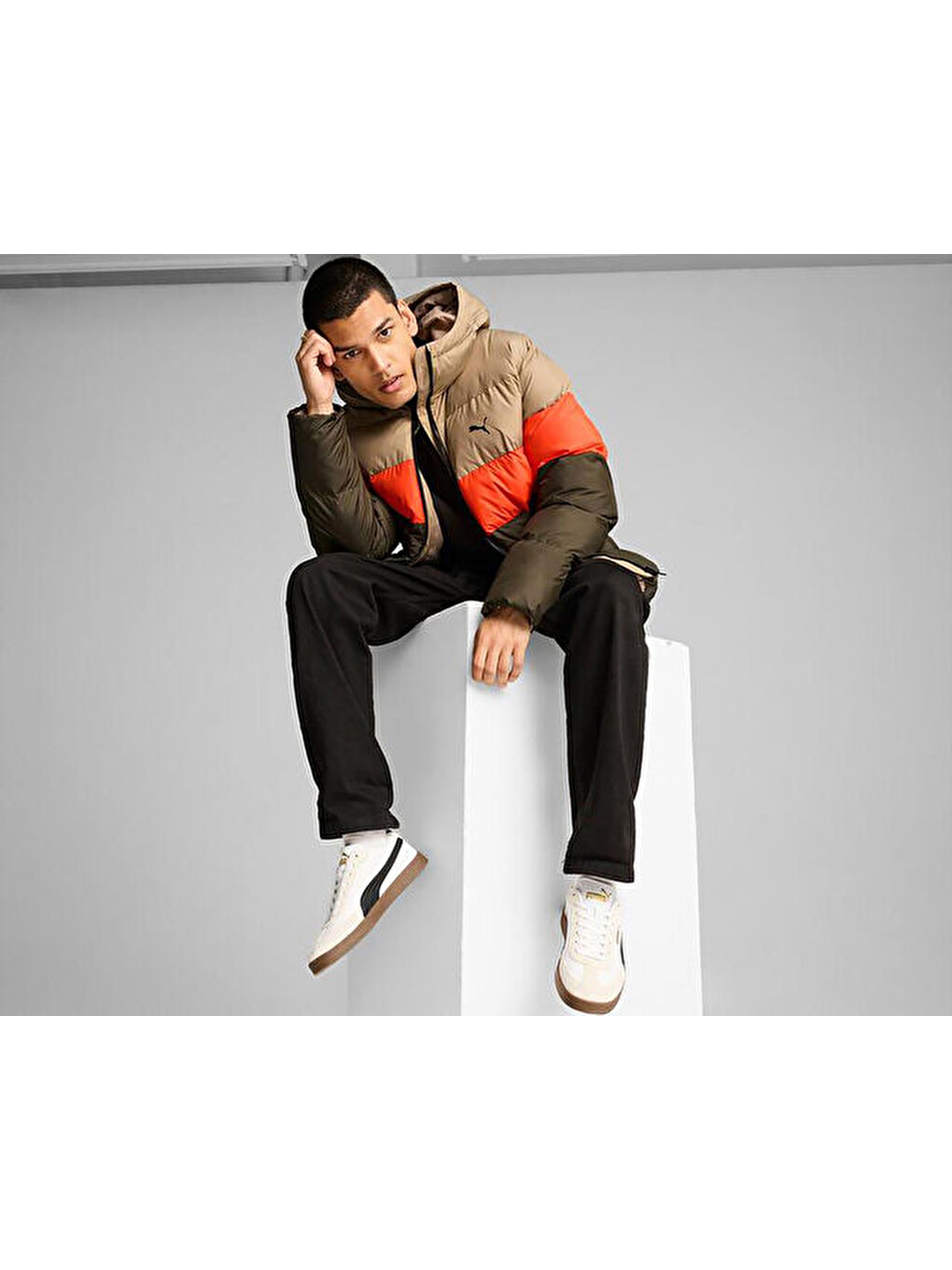 Karışık Poly Puffer Jacket Erkek Günlük Mont 62712370 Renkli-2