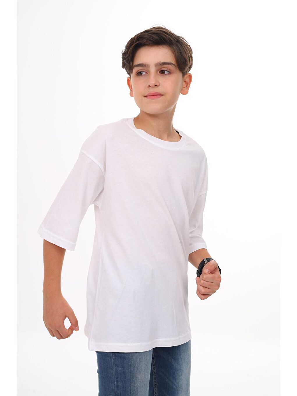 Lacivert - Beyaz Düz Bisiklet Yaka 2'li Erkek Tişört 18045-4