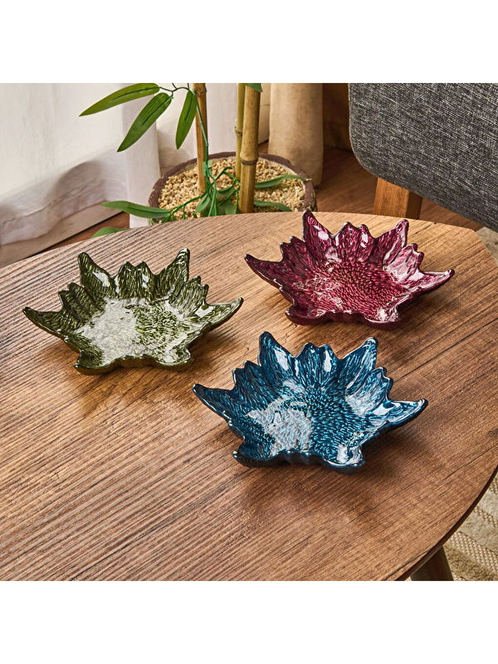 Karışık Kitchen Armoni 3'lü Çerezlik Seti - Renkli - 15 cm