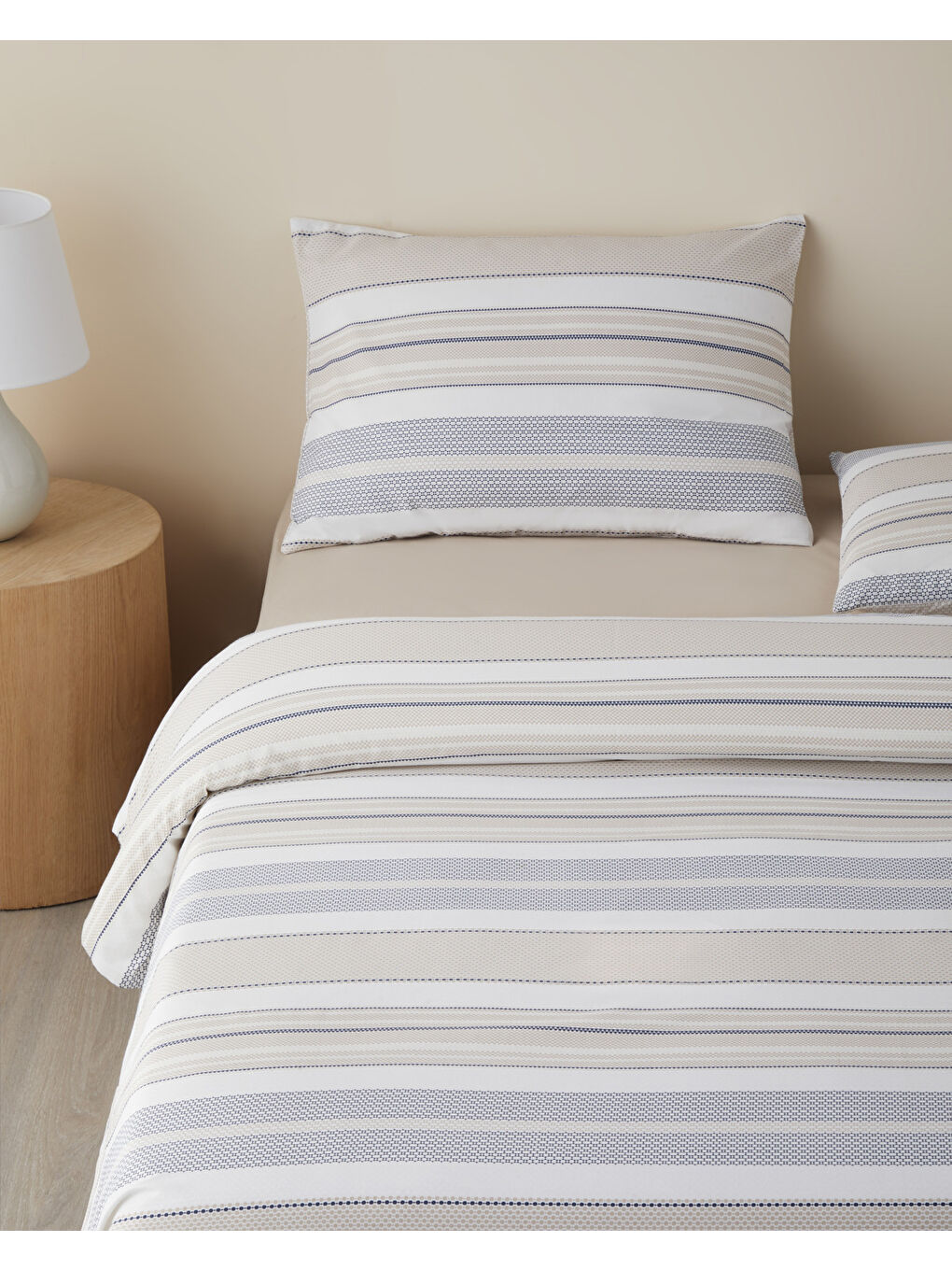 Pure Line Kolay Ütülenir Tek Kişilik Nevresim Takımı 160x220 cm Bej-1