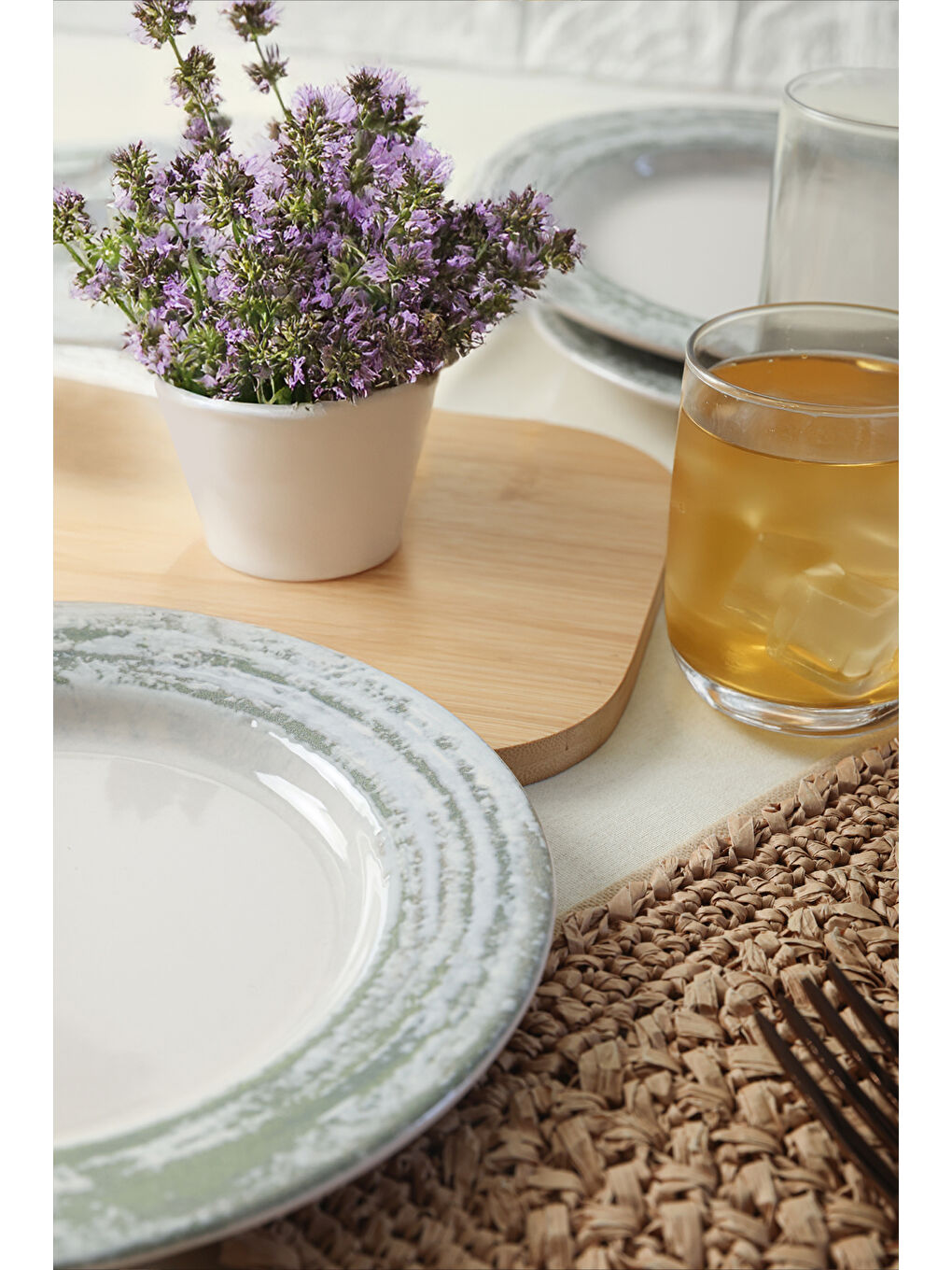 Karışık Vintage Green Assos Pasta Tabağı 22 Cm 6 Adet-3